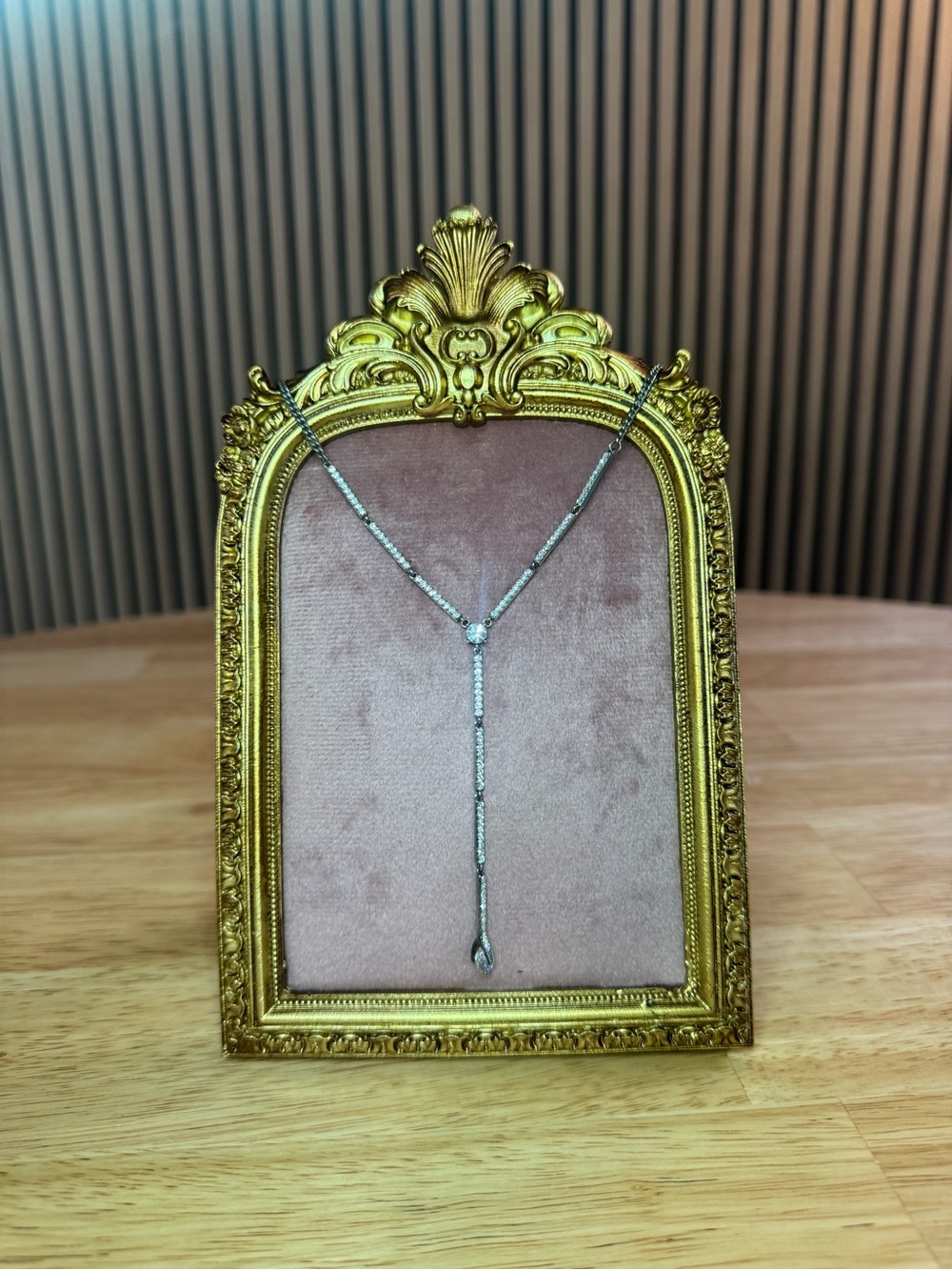 Givenchy Silver Tone Rhinestone Lariat Y Necklace